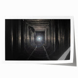 Extra large rolled print featuring a detailed architectural tunnel design in monochrome, ideal for art wall dining room.