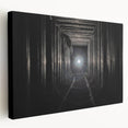 Architectural tunnel design in grayscale on a large stretched canvas, suitable for kitchen wall art.