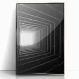 Mid-century modernist art featuring geometric shapes and soft pastel tones on a framed acrylic, ideal for nursery wall art.