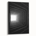 Black and white framed canvas of a vintage tunnel architecture, ideal for bedroom wall art.