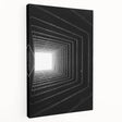 Large art print of architectural tunnels in monochrome, stretched canvas format, suitable for kitchen wall art.
