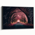 Black and white vintage poster art of architectural tunnels on framed canvas, suitable for bedroom wall decor.