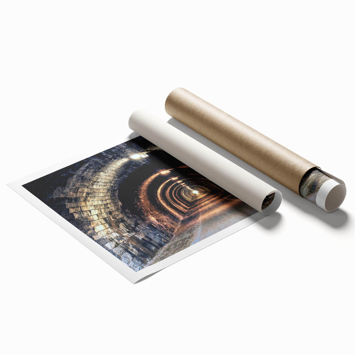 Extra large rolled print of a floral art design in muted tones, ideal for classy bathroom wall art.
