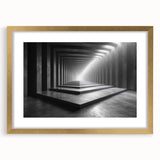 Extra large abstract art print featuring textured, overlapping circles in earth tones, framed in gold.