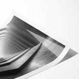 Extra large rolled print featuring line art flowers in monochrome, ideal for large living room wall art.