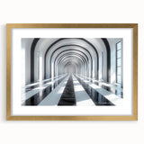 Extra large abstract art print featuring textured swirls in gold and black, framed with a gold mat.
