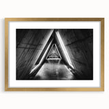Extra large abstract art print featuring textured, swirling patterns in gold and black, framed in gold.