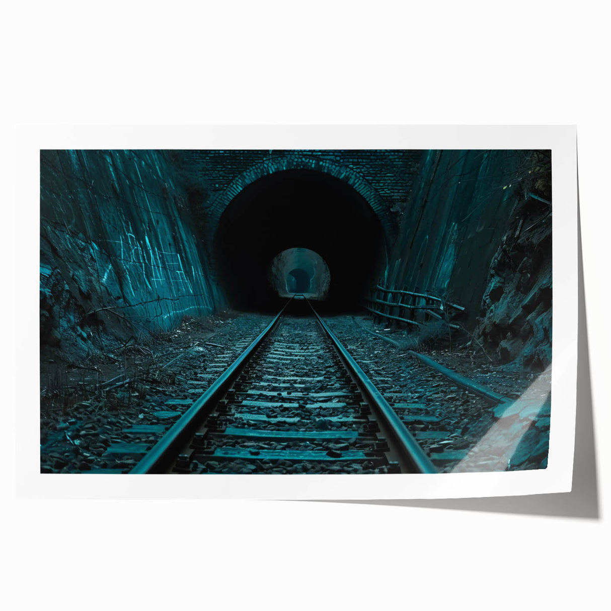 Extra large rolled print of a floral tunnel architecture in muted earth tones, ideal for dining room wall art.