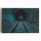 Black and white photo of architectural tunnels on stretched canvas, ideal for kitchen wall art.