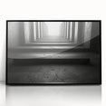 Large abstract wall art featuring geometric shapes in black and white, framed in acrylic, suitable for modern art wall decor.