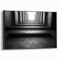 Black and white framed canvas of a vintage tunnel architecture, ideal for bedroom wall art.