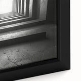 Extra large black wall art featuring a textured, colorful abstract design on a framed canvas, ideal for living room decor.