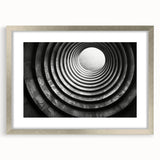 Abstract textured art print in gray and white tones on a silver-framed poster, ideal for modern bedroom ambiance.