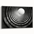 Black and white framed canvas of a vintage tunnel architecture, ideal for bedroom wall art.