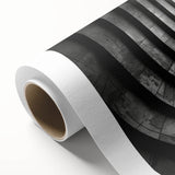 Art Deco style poster of geometrically stylized tunnels in muted gold and navy, printed on rolled canvas.