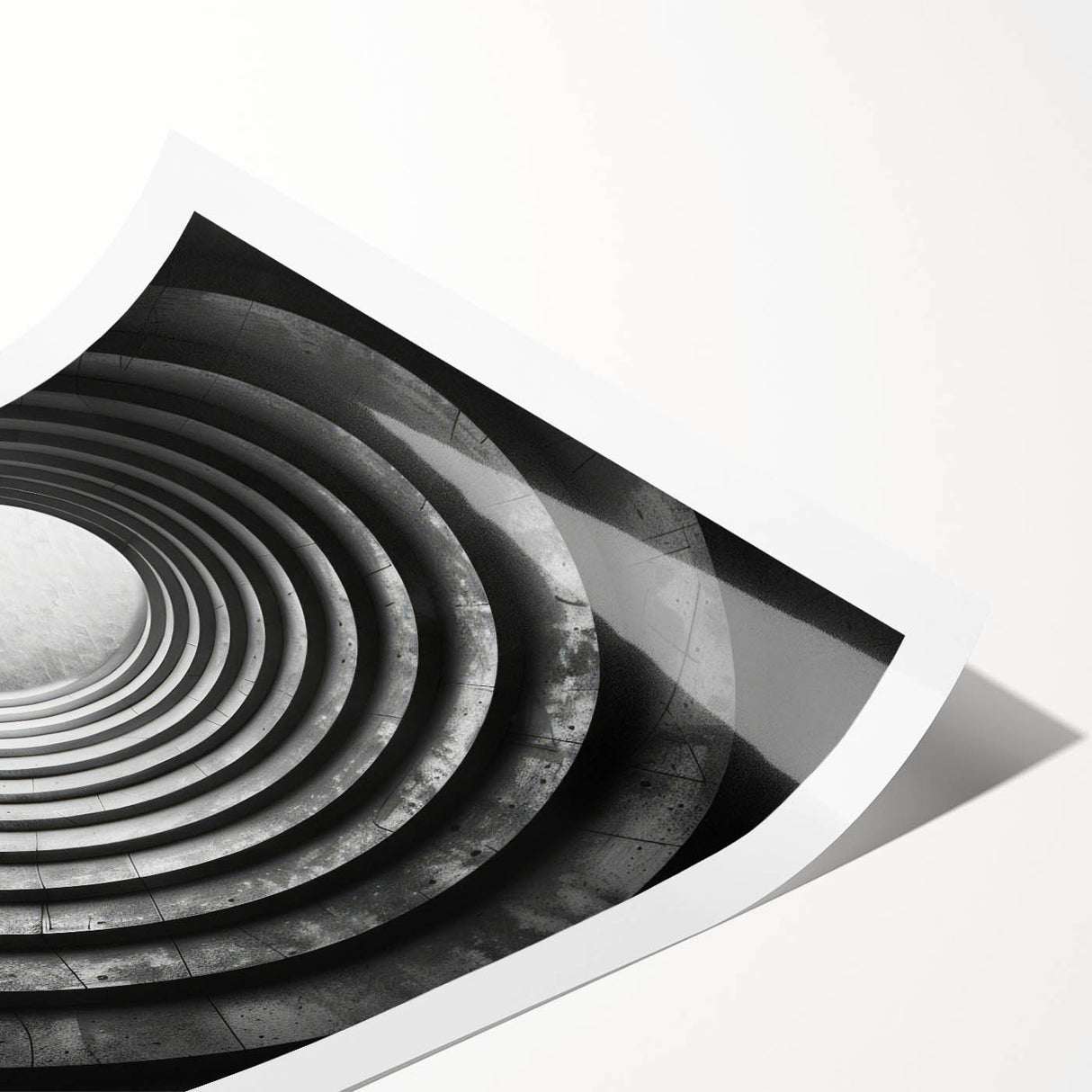 Extra large rolled print featuring line art flowers in black and white, ideal for large living room wall art.