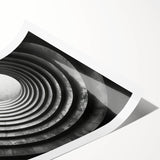 Extra large rolled print featuring line art flowers in black and white, ideal for large living room wall art.