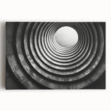 Black and white photo of tunnel architecture on large stretched canvas, suitable for kitchen wall art.