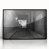 Large abstract wall art featuring geometric shapes in muted gray and blue on a framed acrylic panel.