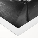 Art deco poster featuring a geometric tunnel design in monochrome shades on rolled canvas, suitable for dining room decor.