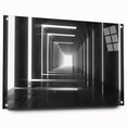 Large abstract acrylic print featuring swirling gray and white patterns, suitable for bedroom or dining room decor.