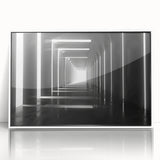 Art Deco style poster featuring geometric patterns and pastel colors on a framed acrylic, suitable for modern nursery decor.