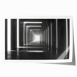 Extra large rolled print of a floral tunnel architecture, featuring soft green and pink tones.
