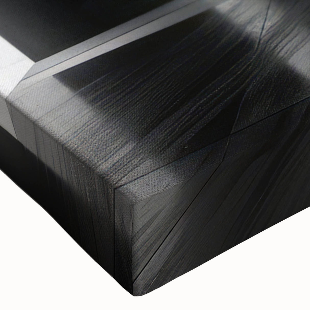 Large art showing a black and white tunnel architecture on stretched canvas, suitable for bedroom wall decor.