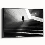 Black and white framed canvas featuring a vintage tunnel design, ideal for bedroom wall decor.