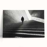 Black and white photograph of architectural tunnels on stretched canvas, ideal for kitchen wall art or bedroom.