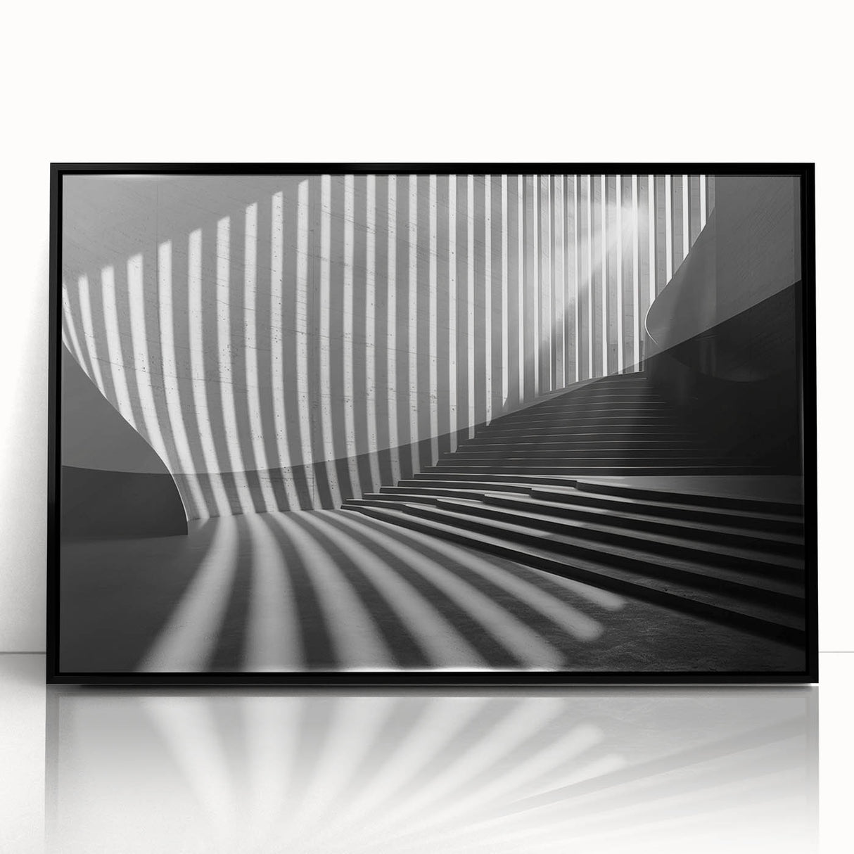 Large abstract wall art of geometric tunnels in muted earth tones on a framed acrylic, suitable for modern art wall decor.