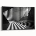 Black and white framed canvas featuring a vintage tunnel architecture design, ideal for bedroom wall decor.
