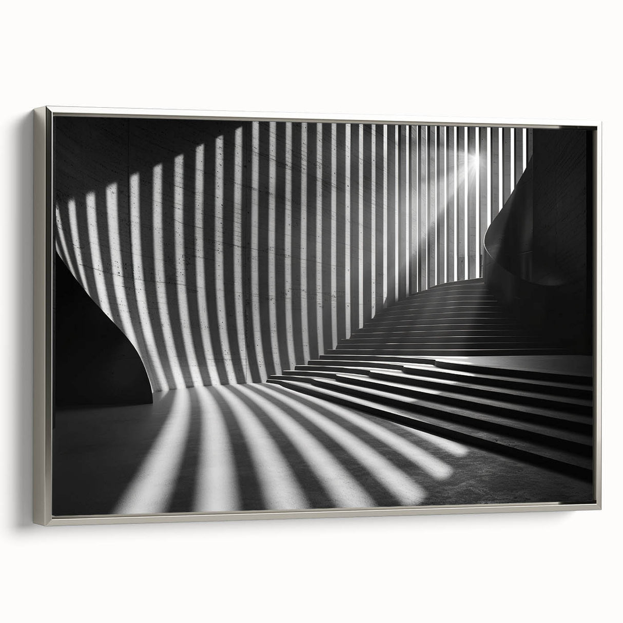 Framed canvas of a vintage black and colorful tunnel landscape art painting, ideal for modern office decor.