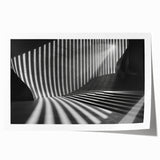 Extra large rolled print depicting a tunnel architecture in muted gray tones, suitable for art wall dining room.