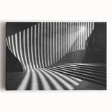 Black and white photograph of architectural tunnels on large stretched canvas, suitable for kitchen wall art.