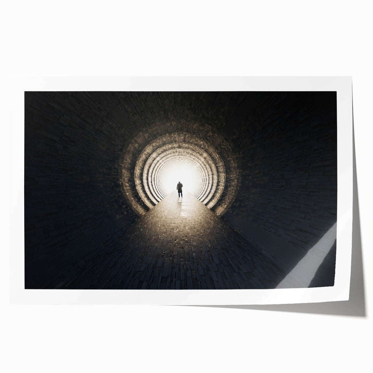 Extra large rolled print featuring a floral art tunnel design in muted earth tones, ideal for dining room wall art.