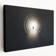 Large stretched canvas featuring a symmetric tunnel architecture in monochrome, ideal for kitchen wall art.