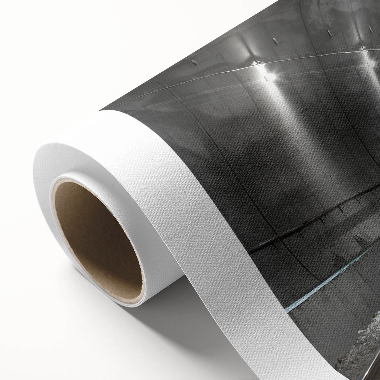 Art deco poster of architectural tunnels in monochrome, printed on rolled canvas.