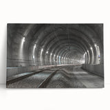 Black and white photograph of architectural tunnels on stretched canvas, ideal for kitchen wall art or bedroom ambiance.