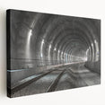Architectural tunnel design in monochrome on a large stretched canvas, suitable for kitchen wall art.