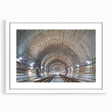 Abstract art print featuring geometric shapes in muted gray tones on a white framed poster, ideal for dining room decor.