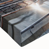 Black and white large art print of a tunnel, in a minimalist style on stretched canvas, suitable for bedroom decor.