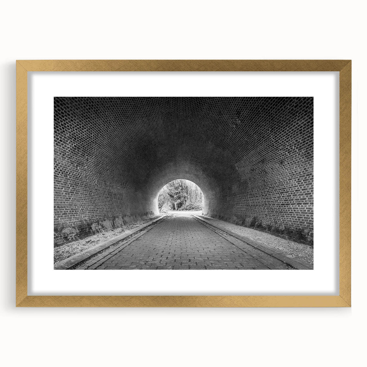 Extra large abstract art print with textured design in muted brown and beige, framed in gold, ideal for living room decor.