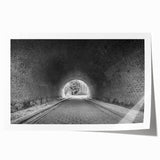 Rolled print of a minimalist architectural tunnel in monochrome, ideal for modern dining room decor.