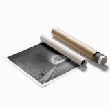 Extra large rolled print of a monochrome floral design, ideal for classy bathroom wall art.