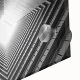 Mid-century modernist abstract art in muted earth tones on acrylic glass, ideal for dining room ambiance.