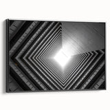Black and white framed canvas depicting a vintage tunnel architecture, ideal for bedroom wall decor.