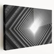 Architectural tunnel design on a large stretched canvas with gray and beige tones, suitable for kitchen wall art.