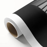 Art deco poster featuring geometric shapes and muted gold and teal colors on rolled canvas, ideal for nursery wall art.