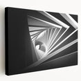 Modern architecture tunnel design in monochrome shades on stretched canvas, suitable for kitchen wall art.